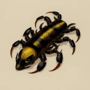 Earwig Scorpion: A black arthropod of the wildlife