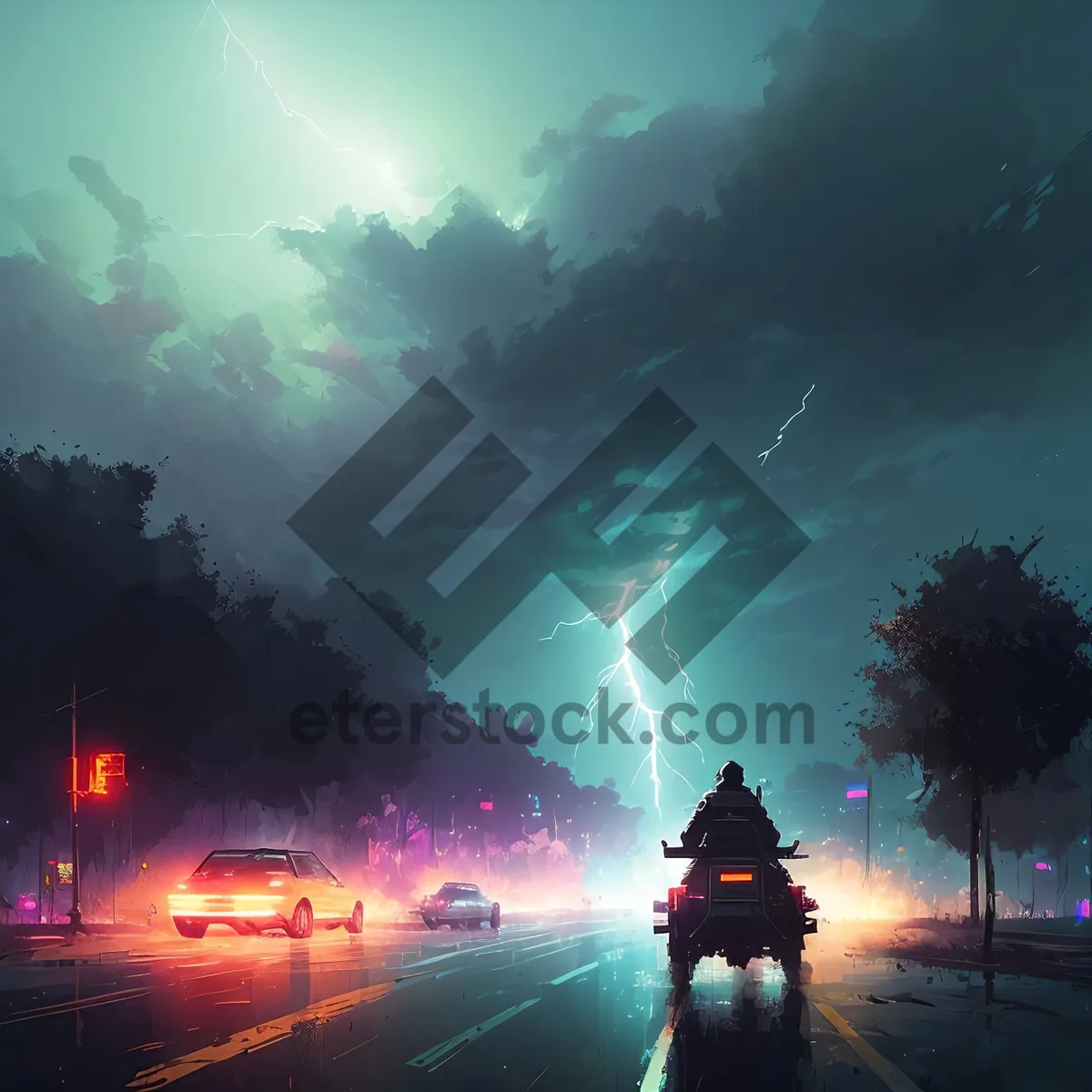 Picture of Glowing Sky with Sparkling Stars
