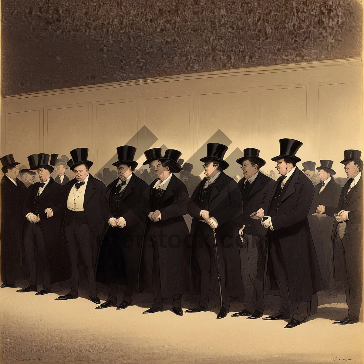 Picture of Successful Businessmen in Corporate Attire Celebrating Achievement