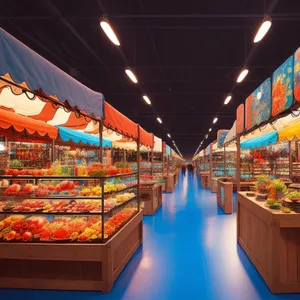 Supermarket confectionery displaying variety of sweets