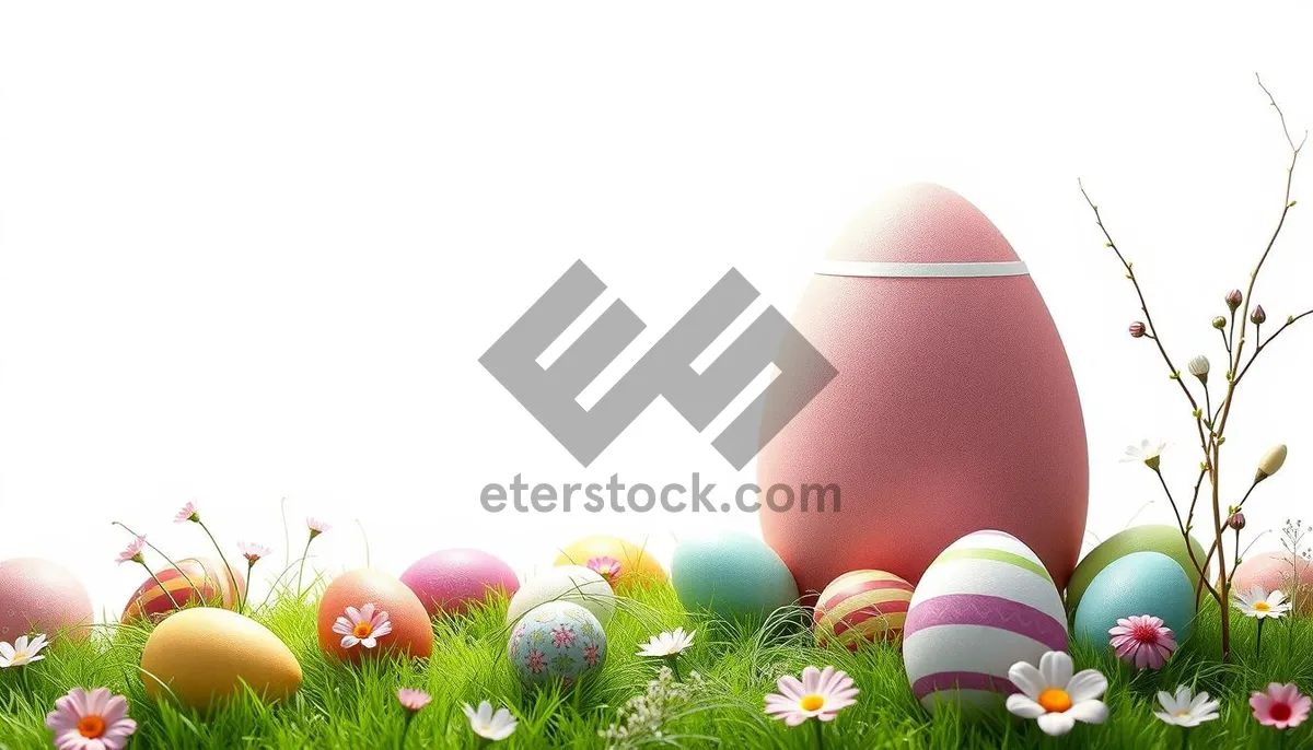 Picture of Colorful Easter egg decoration symbolizing spring holiday season.