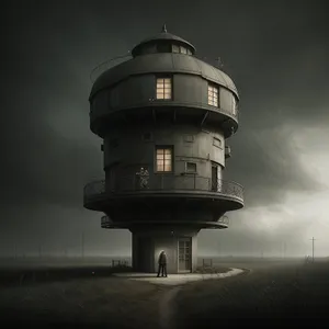 Skyward Beacon: Architectural Tower Overlooking the Sea