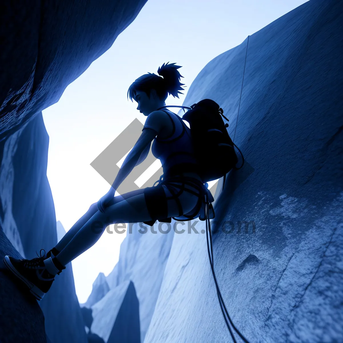 Picture of Winter Hiking Adventure - Man at Mountain Peak