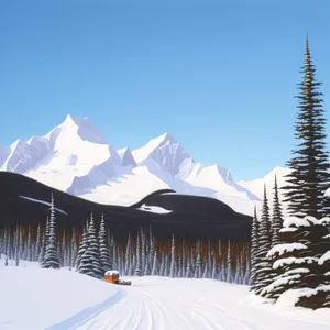 Winter Wonderland Ski Resort in the Alps