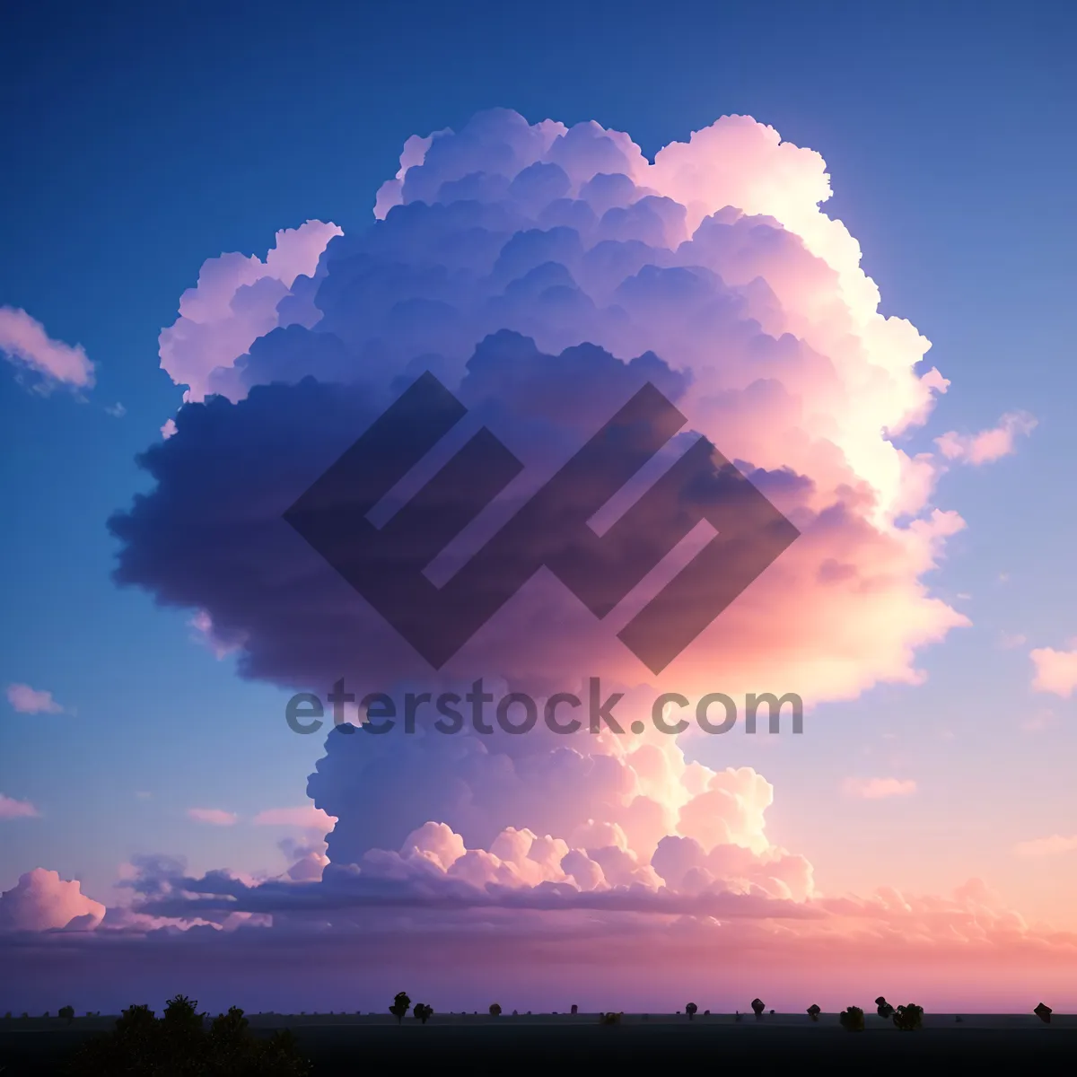 Picture of Vibrant Summer Skies with Fluffy Clouds