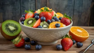 Fresh Berry Salad Bowl with Juicy Fruits