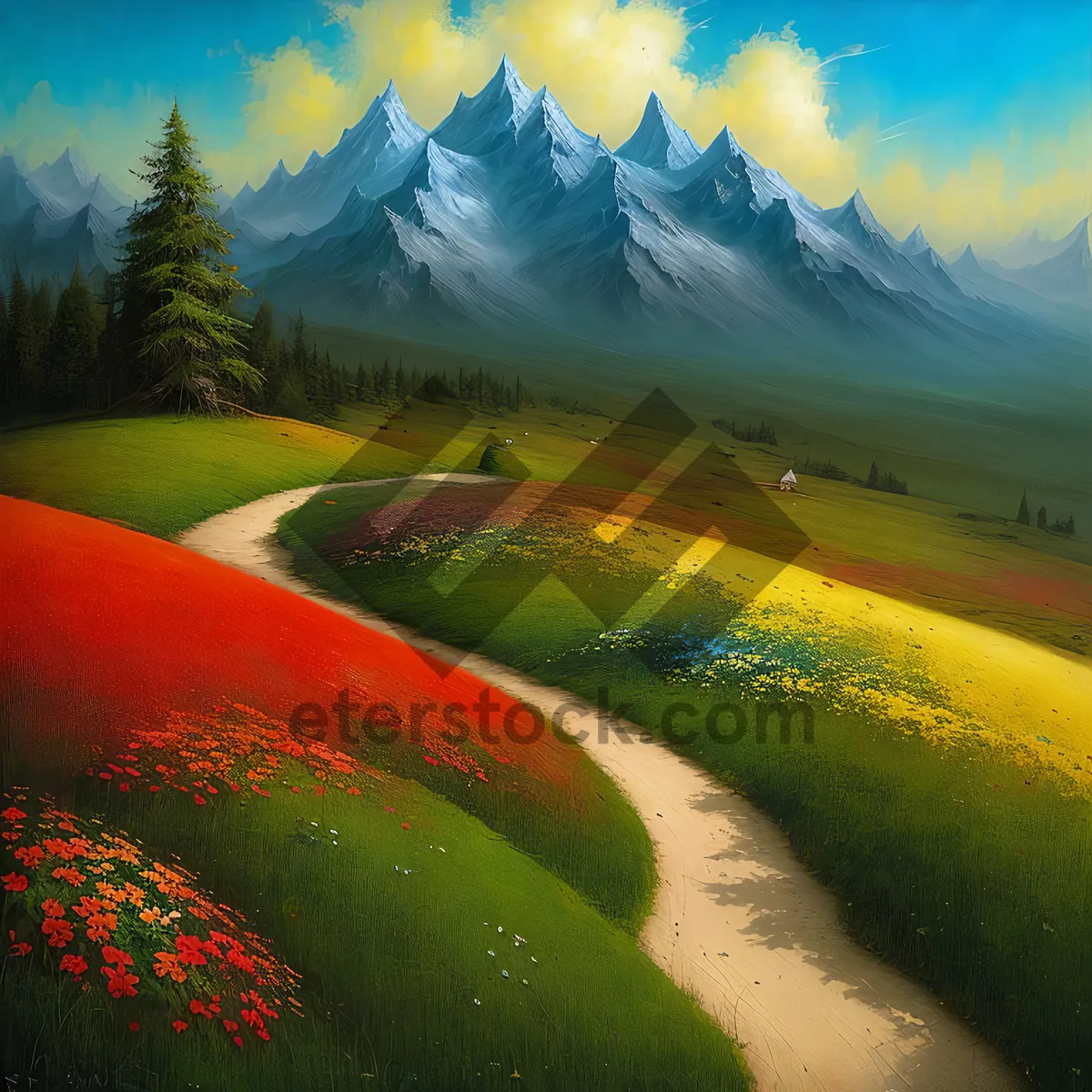 Picture of Serenity at Sunset: Majestic Golf Course Landscape