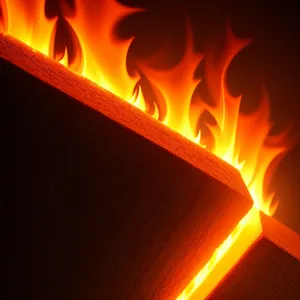 Fiery Flames Engulfing Dark Fractal Design