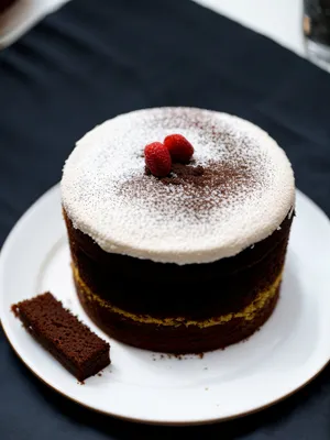 Delicious Berry Cream Cake with Chocolate Sauce