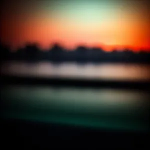 Vibrant Sunset Over Desert Landscape