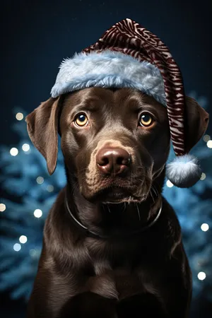 Adorable chocolate brown retriever puppy - man's best friend.