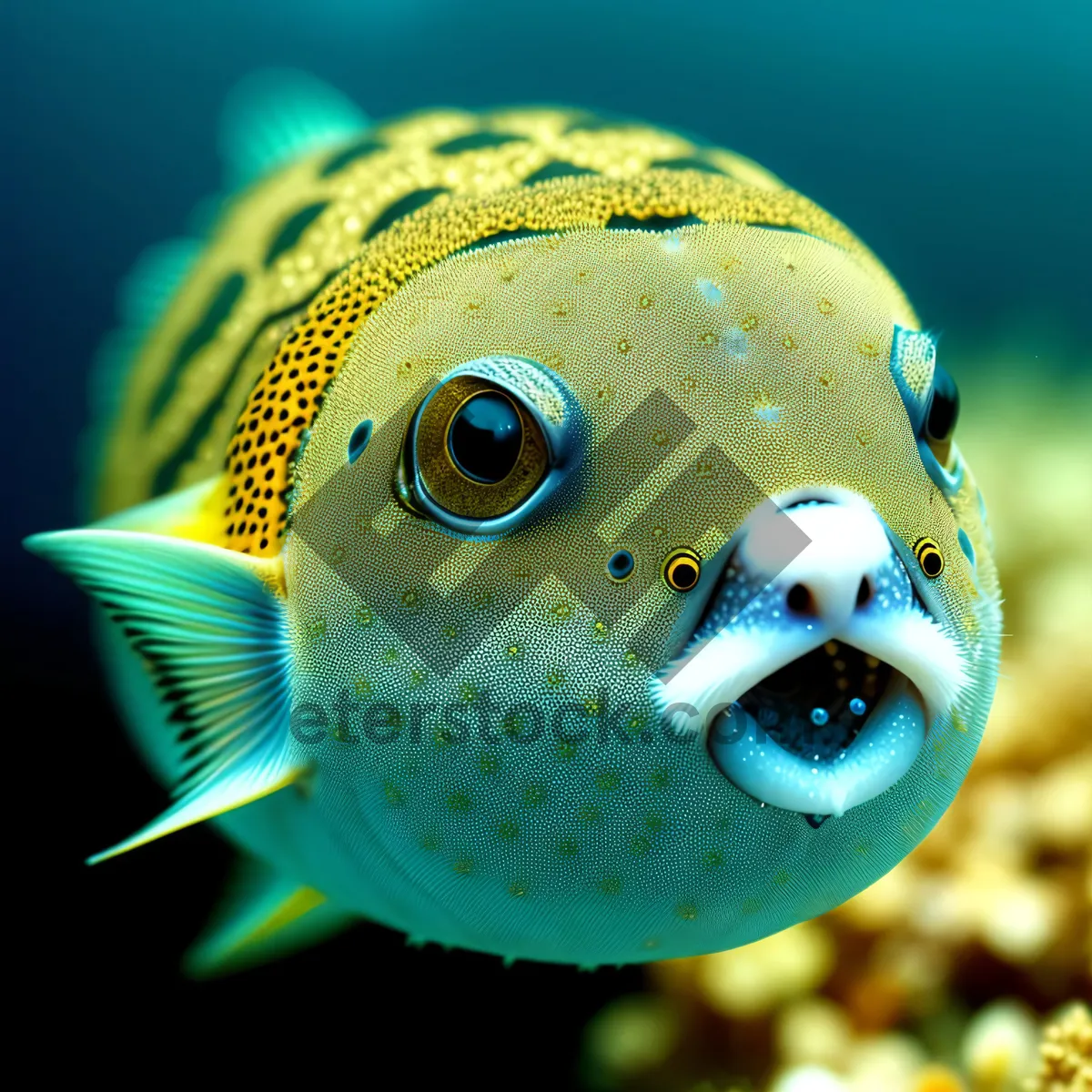 Picture of Exotic Tropical Fish in Underwater Coral Reef