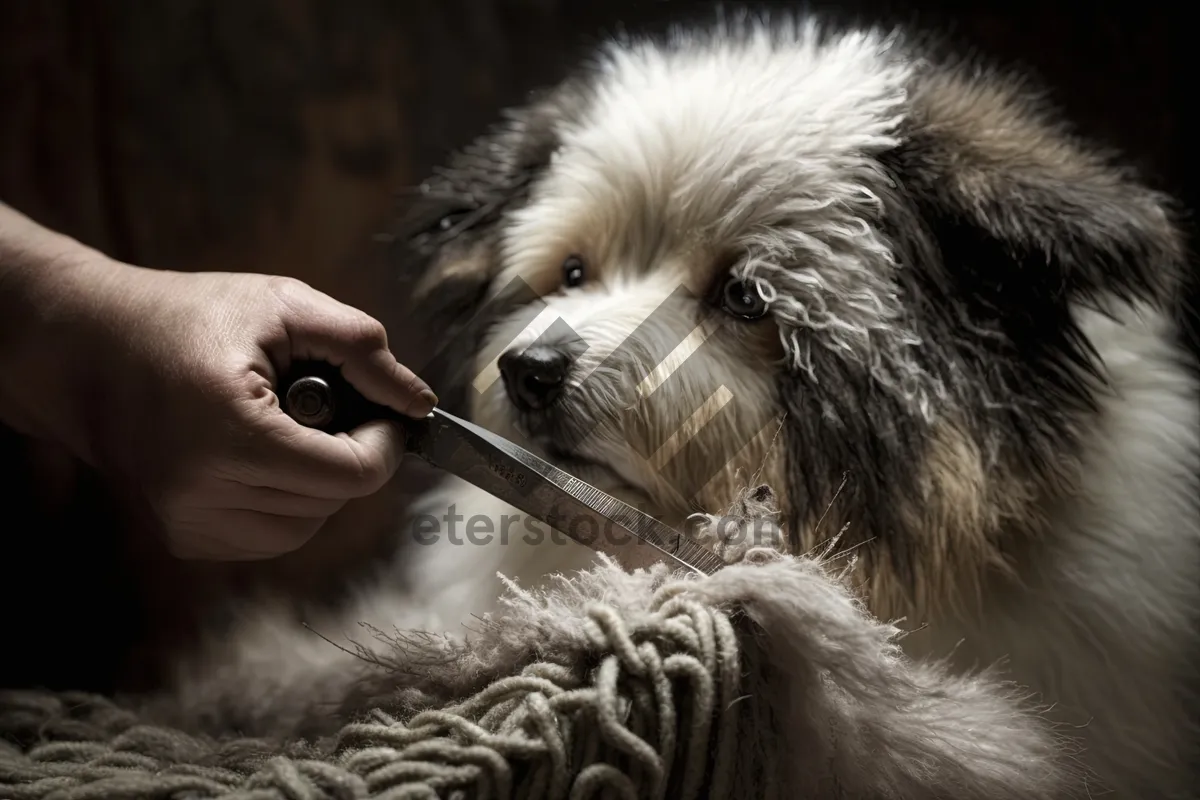 Picture of Cute Terrier Puppy Portrait With Fluffy Fur