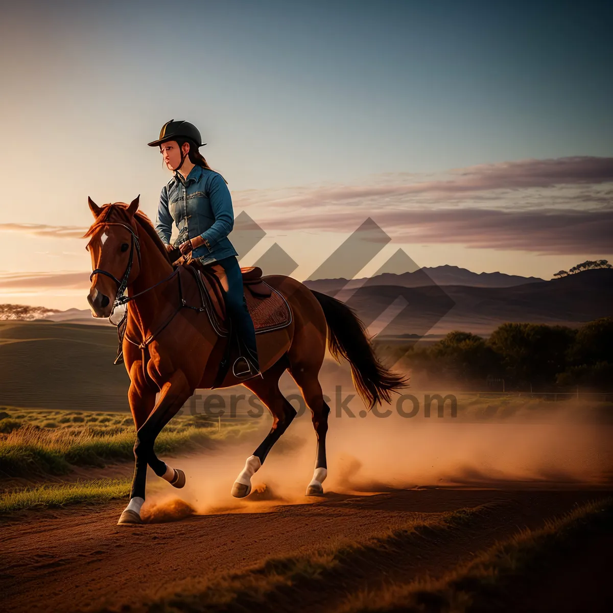 Picture of Rustic Horseback Riding in Countryside