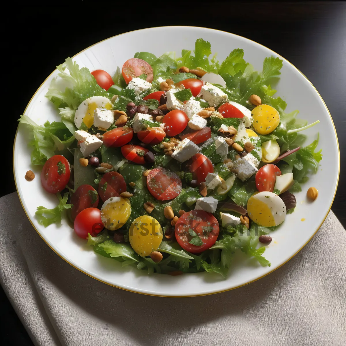 Picture of Fresh and Delicious Vegetarian Gourmet Salad Bowl