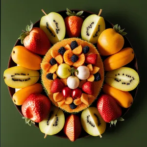 Vibrant Fruit Medley: Apple, Banana, Orange, Kiwi, Grape