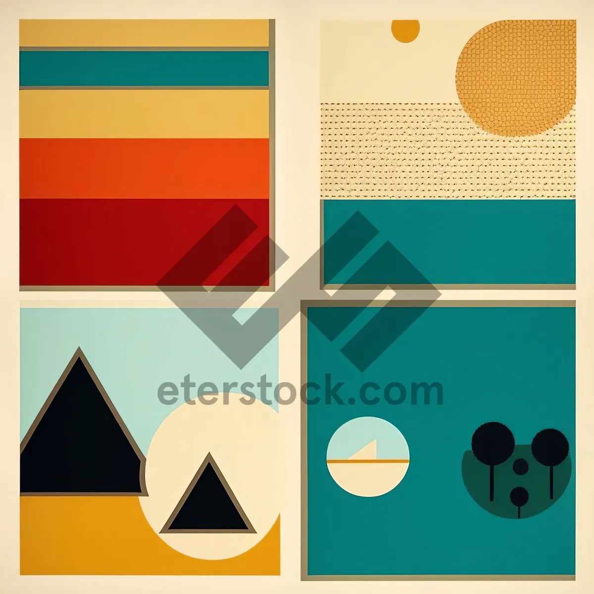 Picture of Graphic design element set for stationery template.