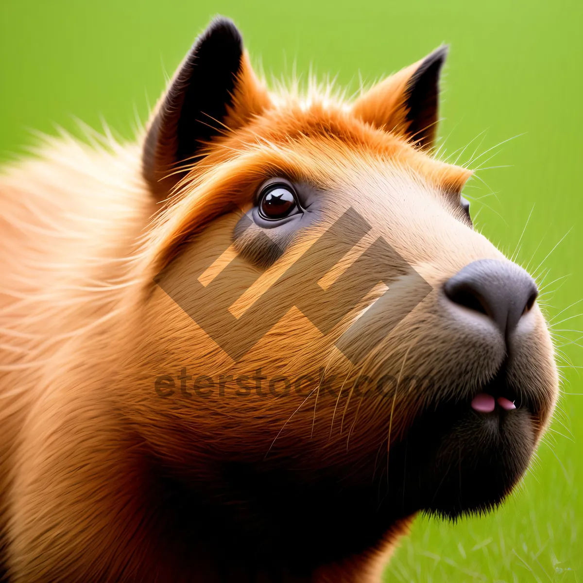 Picture of Adorable furry guinea pig with cute brown fur