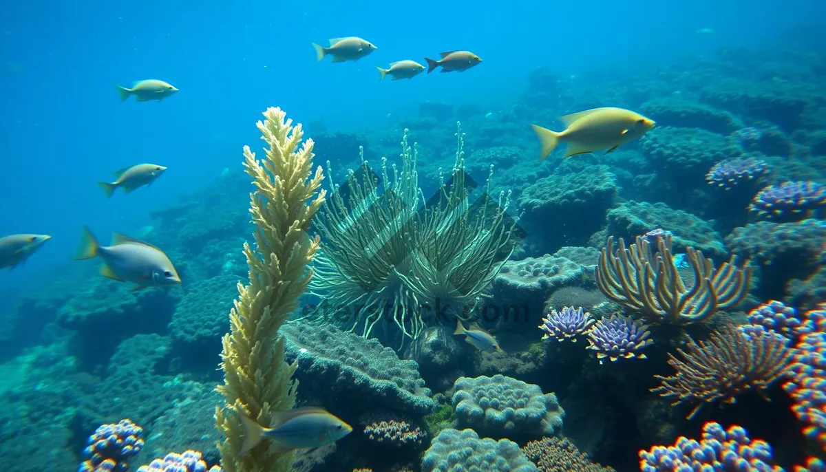 Picture of Colorful Tropical Marine Life Underwater Coral Reef Scene