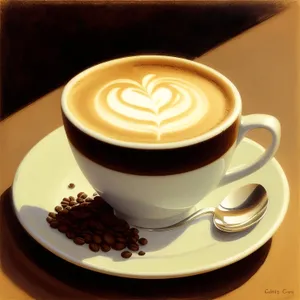 Caffeine Kick: Hot Cappuccino on Saucer