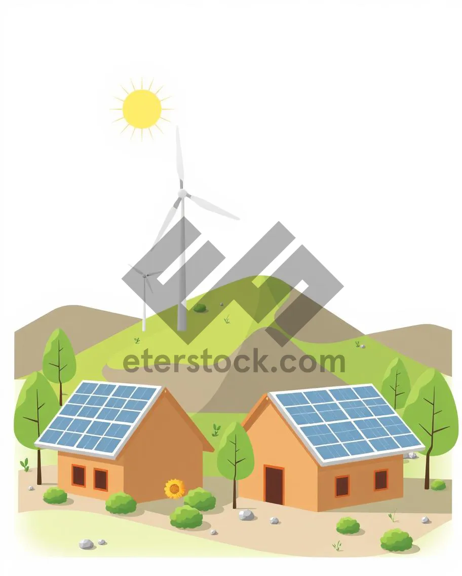 Picture of Home icon design with chimney and generator sign