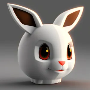 Cute Cartoon Piglet Bunny 3D Character