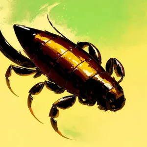 Black Bug Close-Up with Antenna
