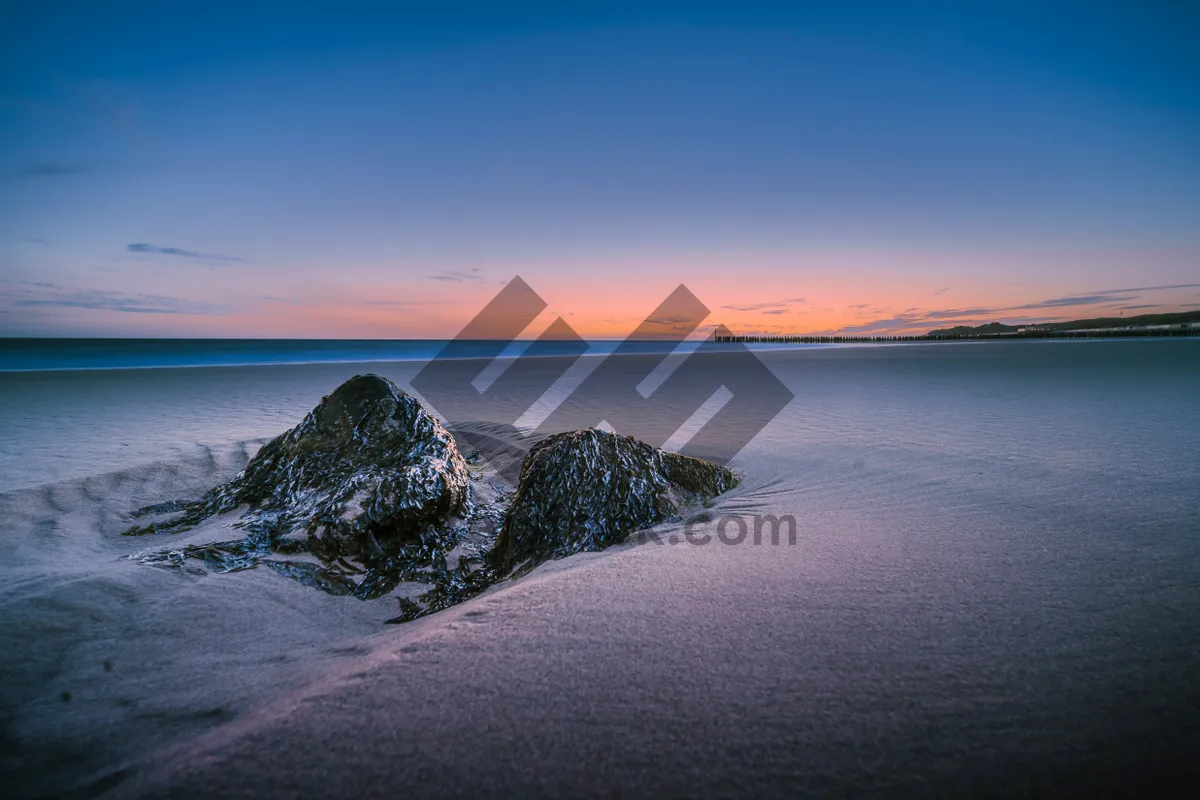 Picture of Tropical Bay Sunset Skyline Paradise Beachscape