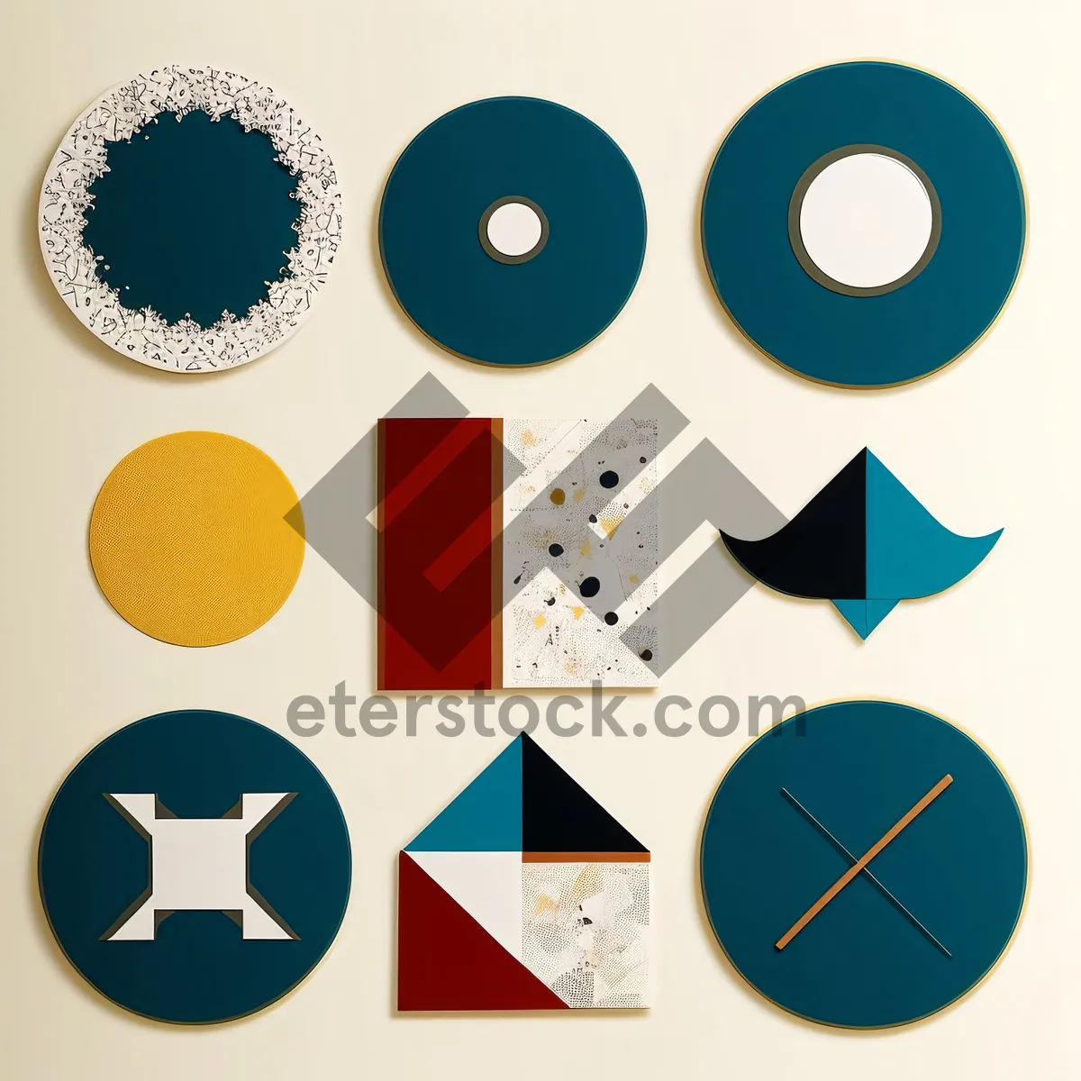 Picture of Graphic design icon set circle web badge.