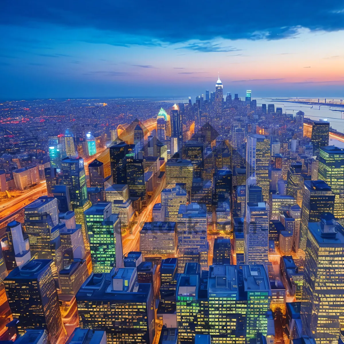 Picture of Modern City Skyline at Sunset: A Spectacular Urban Landscape