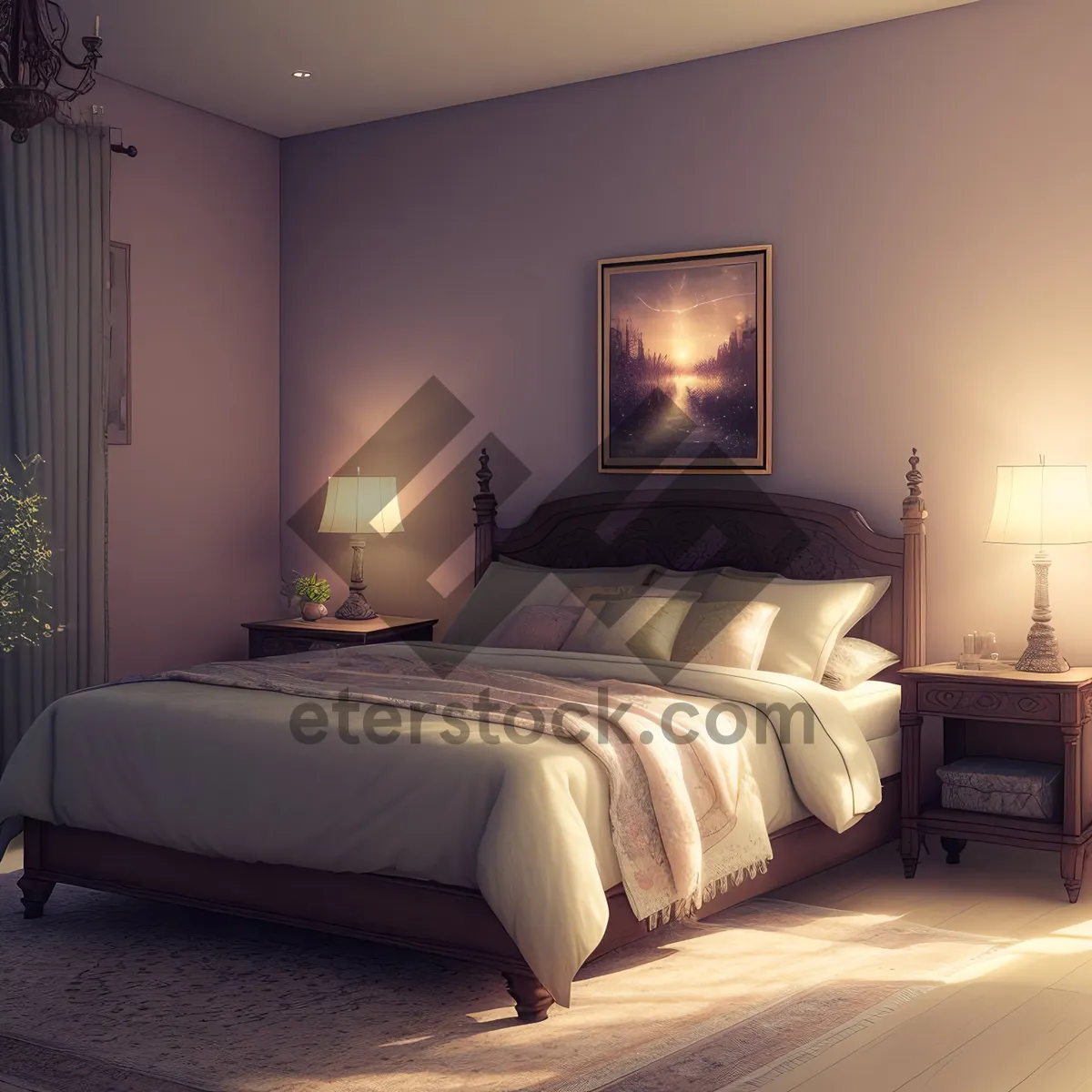 Picture of Modern Bedroom Retreat with Cozy Design and Relaxing Ambiance