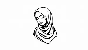Cartoon housewife with stylish haircut drawing art