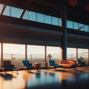 Modern Office Interior with Glass Architecture and Stylish Furniture