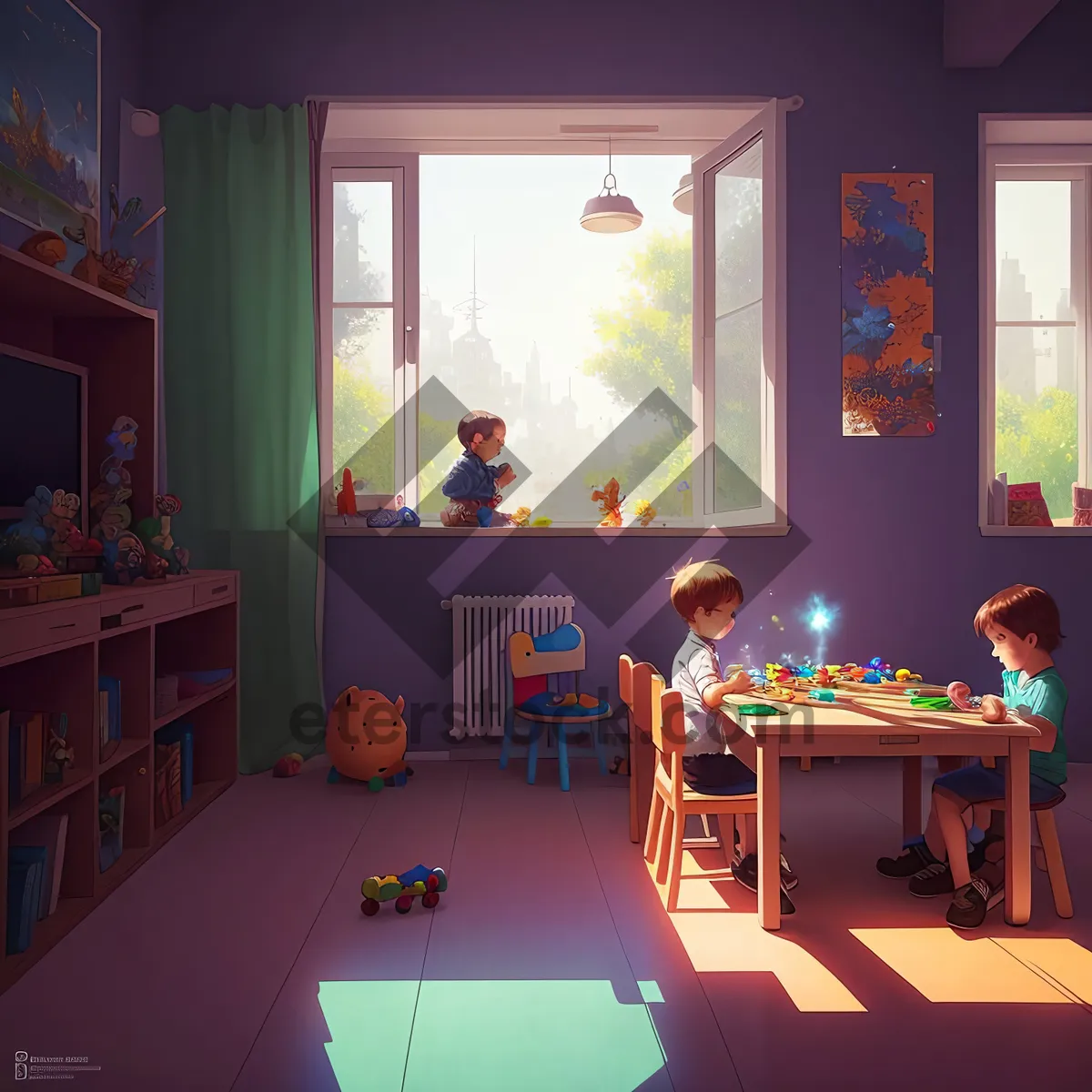 Picture of Modern Classroom Interior with Stylish Furniture