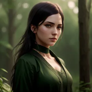 Smiling Brunette Beauty in Outdoor Park