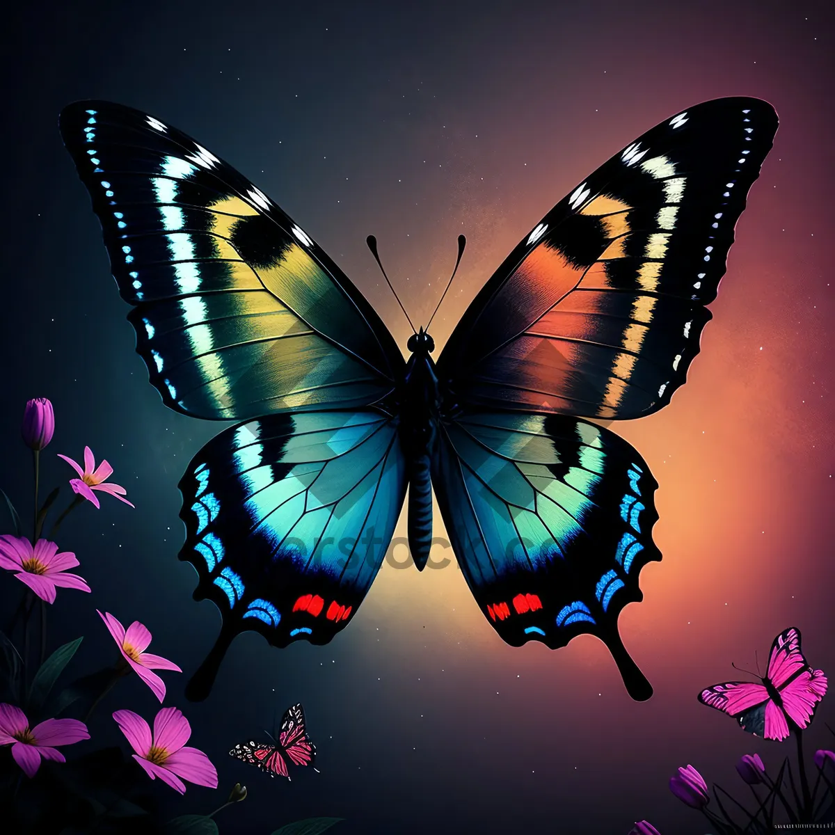 Picture of Cemetery Butterfly: Colorful Winged Insect Art