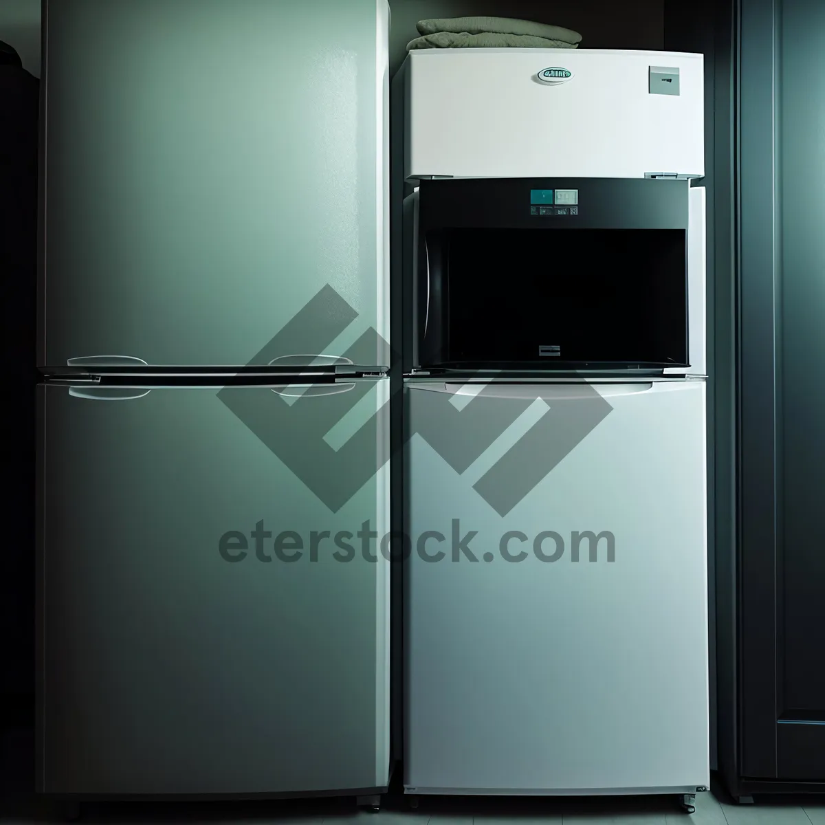 Picture of Modern White Goods Refrigerator with 3D Design