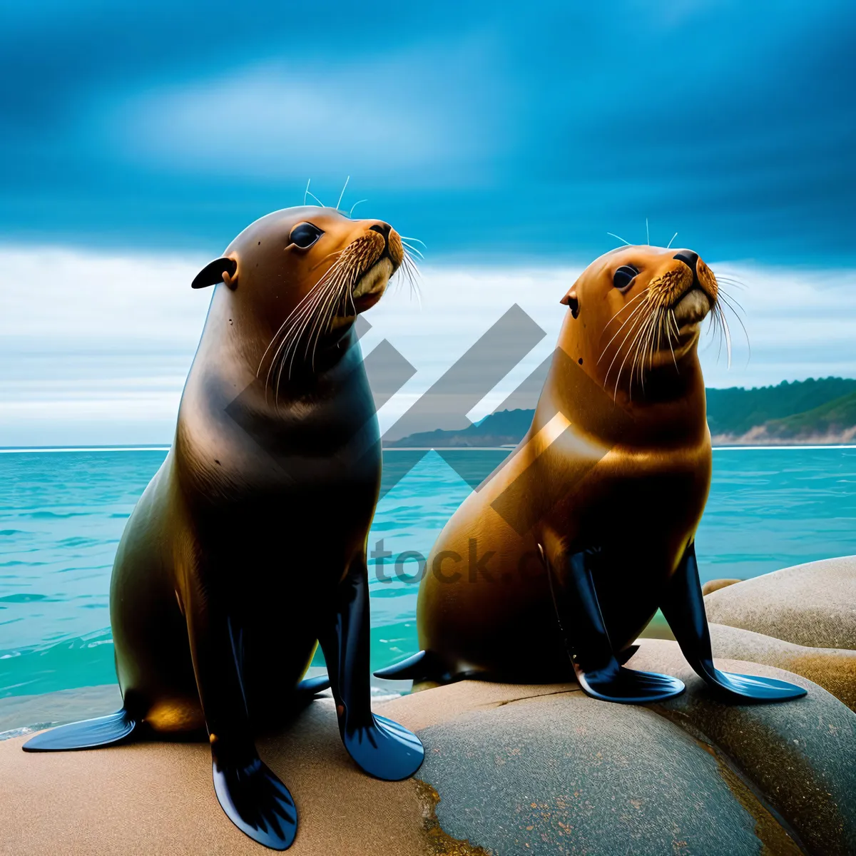 Picture of Wild Sea Lion basking on sandy beach