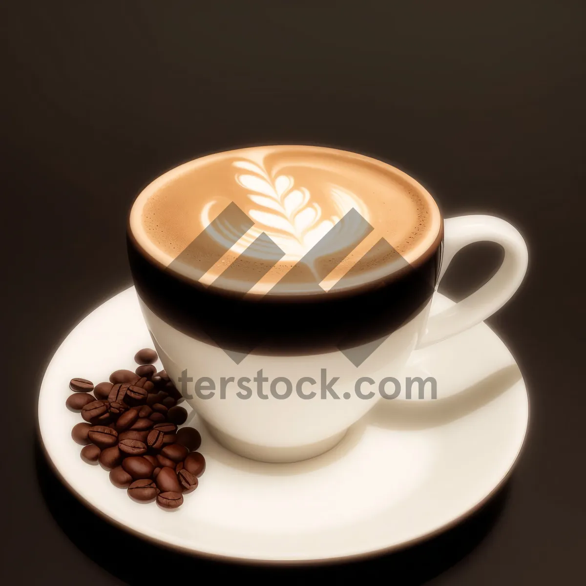 Picture of Fresh Breakfast on Dark Table with Hot Coffee