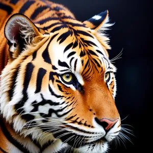 Striped Tiger: Majestic Hunter in the Wild