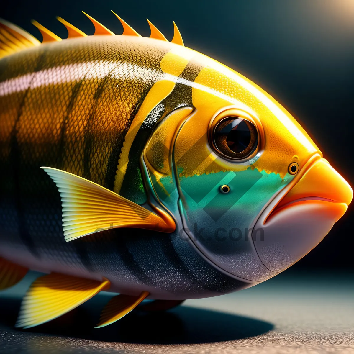 Picture of Colorful Goldfish Swimming in Aquarium