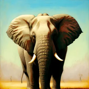 Majestic Ivory-Furred Elephant in South African National Park