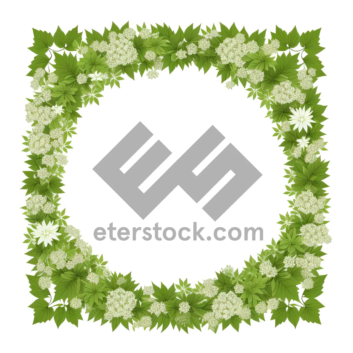 Picture of Floral Oak Leaf Frame: Nature-Inspired Spring Decoration