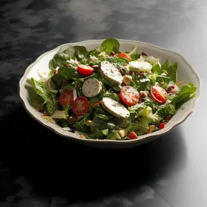 Fresh and Healthy Mediterranean Vegetable Salad Bowl