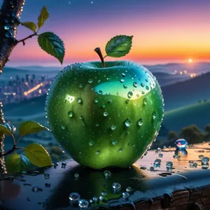 Shiny Granny Smith Apple Tree Decoration