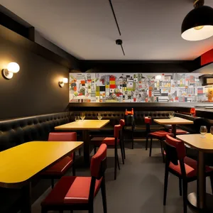 Modern Interior Design in Empty Restaurant Hall