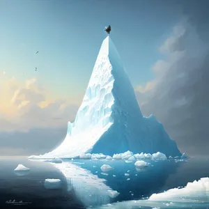 Frozen Arctic Glacier in Winter Wonderland
