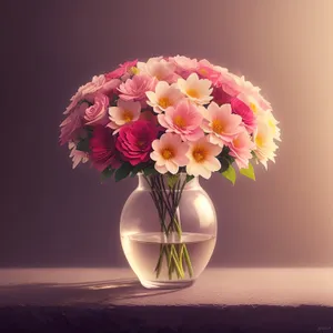 Pink Floral Bouquet in Vase: Spring Blossom Decoration