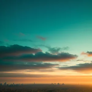 Serenity at Sunset: Sky, Sun, and Sea