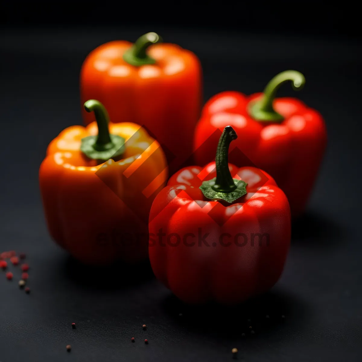 Picture of Fresh and colorful vegetable salad with bell peppers.